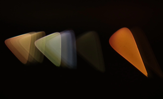 Abstract light shapes representing collaboration