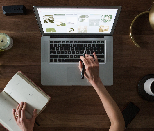 Student studying independently